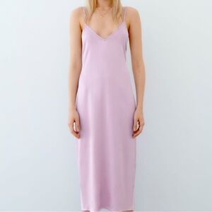 ZARA lilac satin midi backless dress - great condition